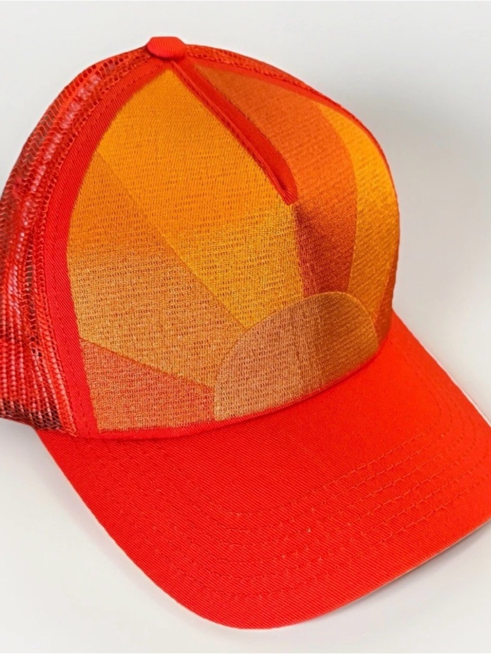Nahmias Orange Trucker Hat Mesh Adjustable Colorblock Black Multicolor
